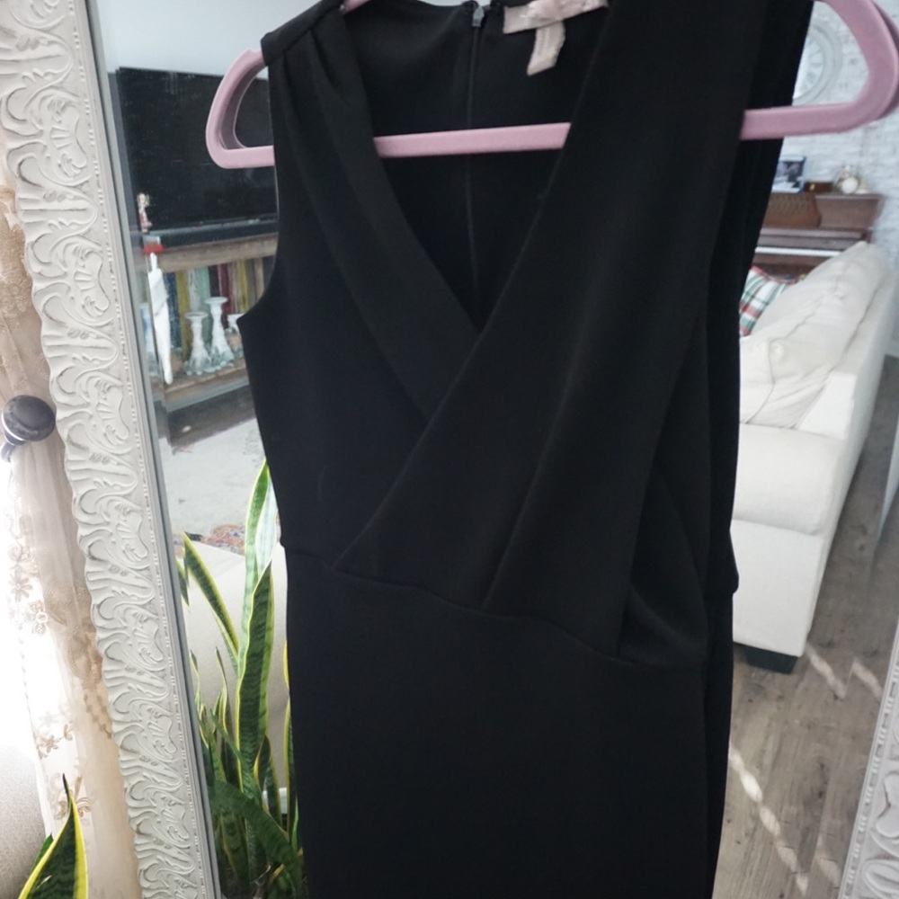 Black V neck dress